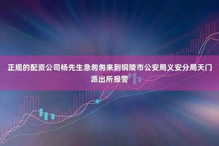 正规的配资公司杨先生急匆匆来到铜陵市公安局义安分局天门派出所报警